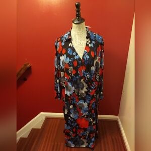 NEW The Limited Women's Watercolor Floral Limited A9 Dress 2X Msrp $109.00